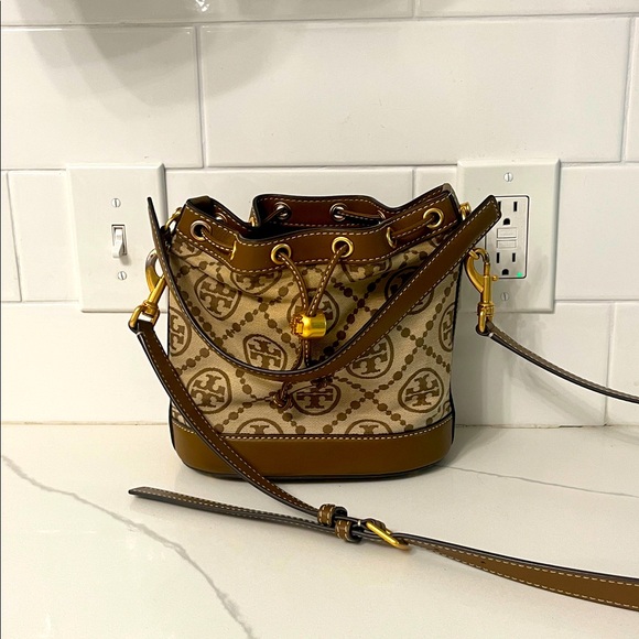 Tory Burch Monogram Bucket Bag - Picture 1 of 5